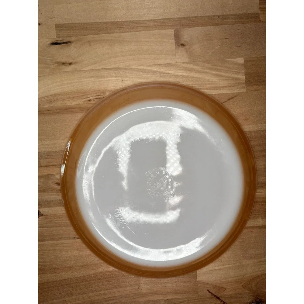 Fire-King Peach Lustre Milk Glass 9 Inch Pie Dish Vintage Ovenware Made in USA